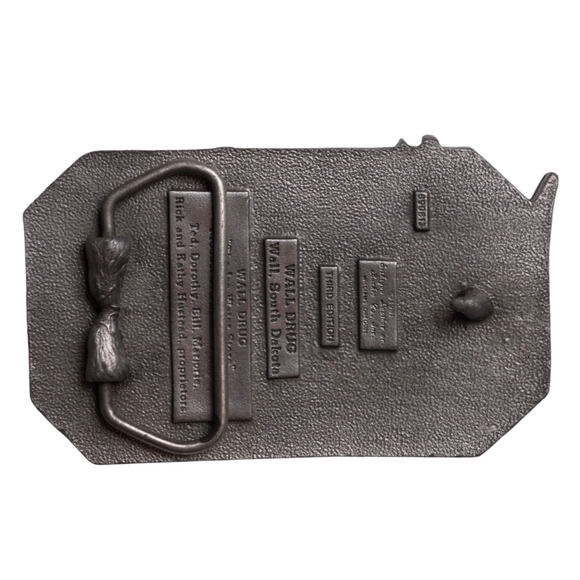 VTG Wall Drug Belt Buckle 50th Anniversary 1931–1981 Jackalope South Dakota 3rd - Picture 2 of 5